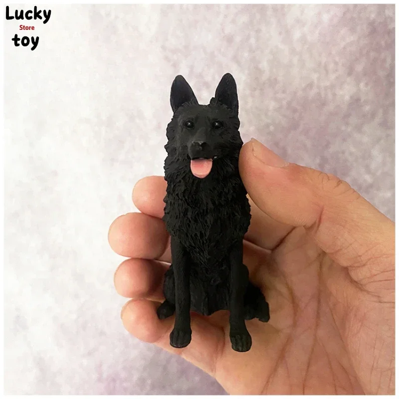 1/6 Mini Size German Shepherd Dog Simulation Model Pet Dog Decoration Resin Hand Animal Model for12 Inch Action Fingure Toy