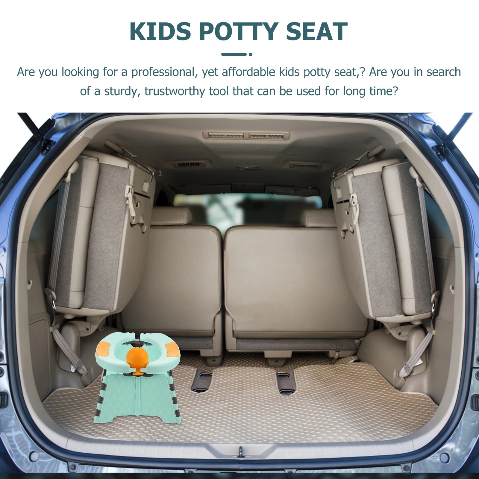 مجموعة واحدة من مقعد نونية محمول للأطفال الصغار قابل للطي، تصميم آمن ومتين من مادة البولي بروبيلين، سيارة تخييم منزلية، تستخدم هدية أعياد ميلاد الأطفال والكريسماس