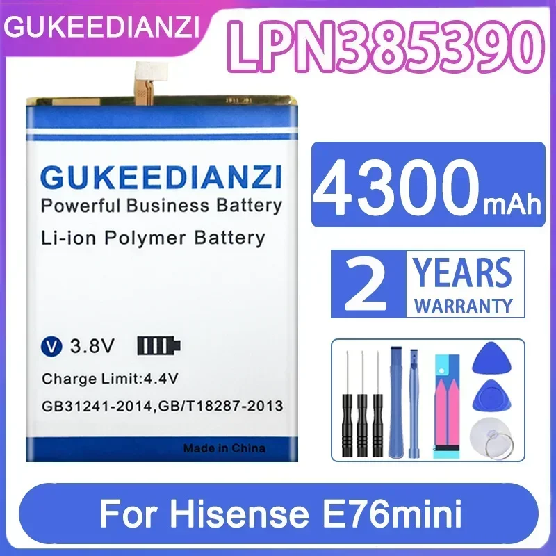 

GUKEEDIANZI Сменный аккумулятор LPN 385390 ЛПН 385390 Акумуляторы для мобильных телефонов Hisense E76 mini E76mini 4300 мАч