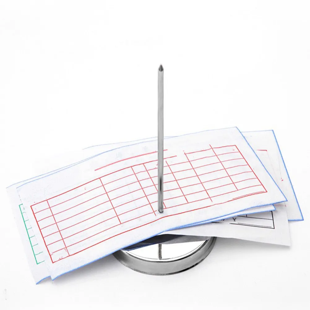 3Pcs Receipt Straight Rod Stainless Steel Desk Bill Holder Office Memo Organizer Stainless Steel Receipt Holder
