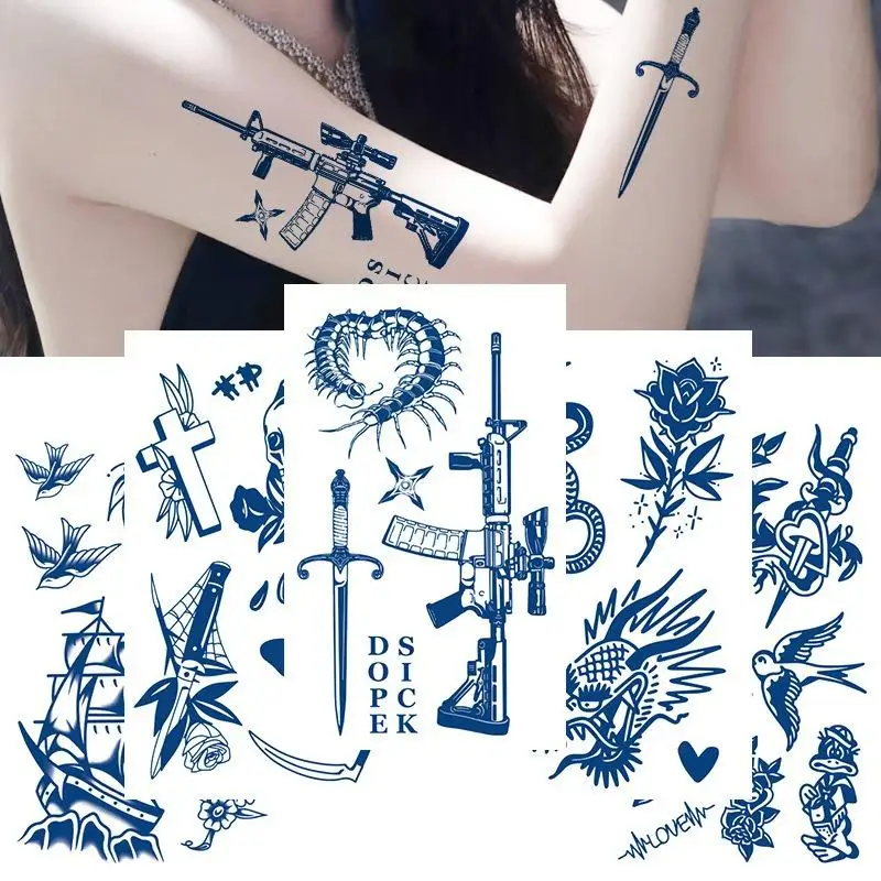 وشم مؤقت مقاوم للماء، يدوم حتى 15 يومًا، ملصقات وشم مزيفة، وشم سحري، وشم بسيط #1