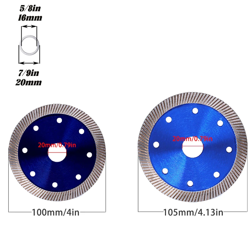1pc 4-inch 20mm Ceramic Tile Diamond Saw Blade Ultra-thin Disc Wheel Segmented Ripple Fast Cutting of Marble and Granite
