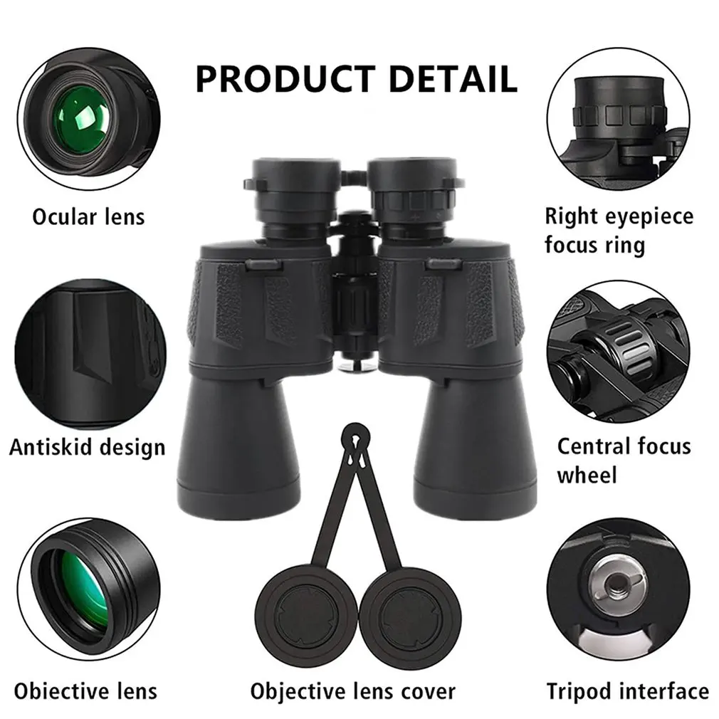 

20×50 Outdoor Binoculars Large-aperture Binoculars Night Vision High Magnification All-optical Binoculars Dropshipping Wholesale