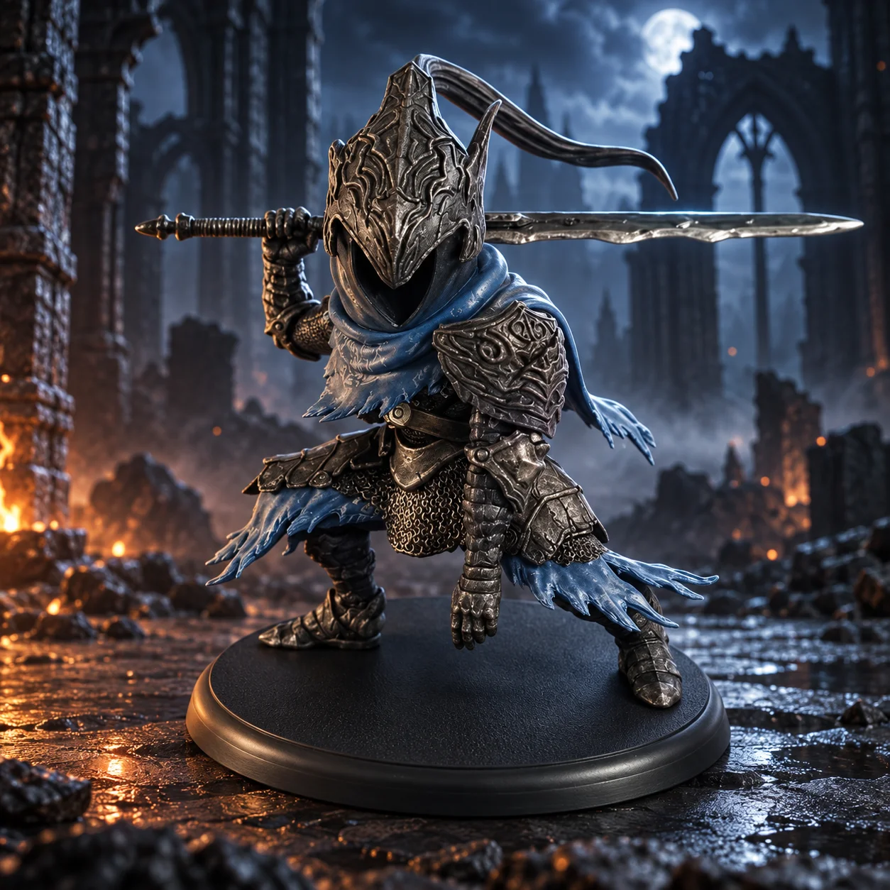 DARK SOULS Artorias the Abysswalker Figure, Knight Sword Collectible Statue, Battle Pose Desktop Display Model