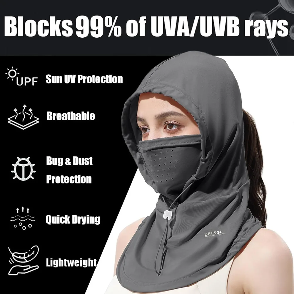Cooling Balaclava Face Masks Ice Silk Adjustable Travel Outdoor Face Covers Quick Dry Full Head Sun Protection Cycling Face Veil