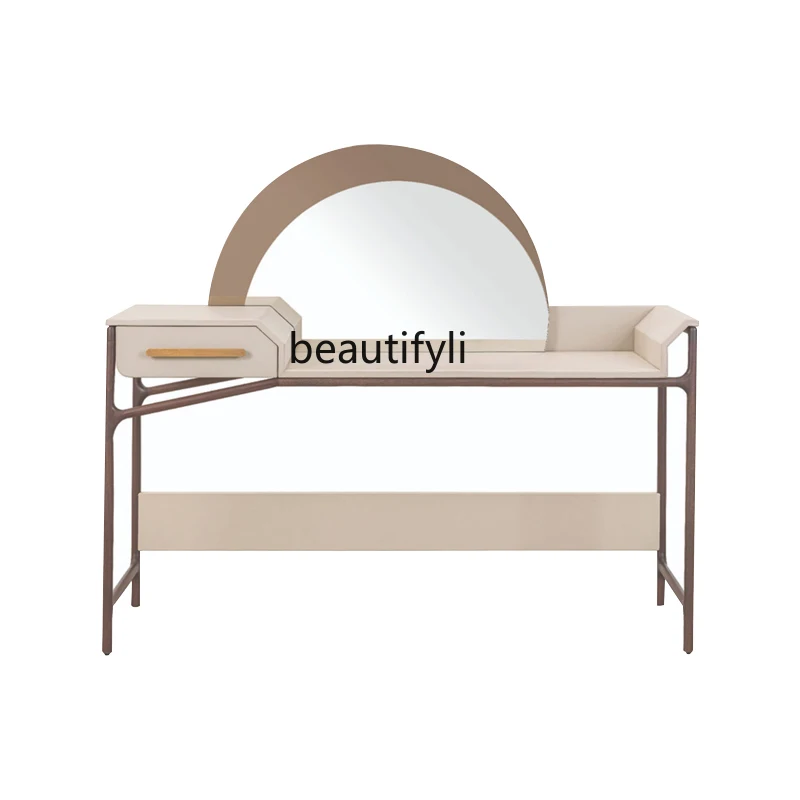 

Light Luxury Designer Dressing Table Bedroom Paint Makeup Table Cloakroom Italian Minimalist Solid Wood