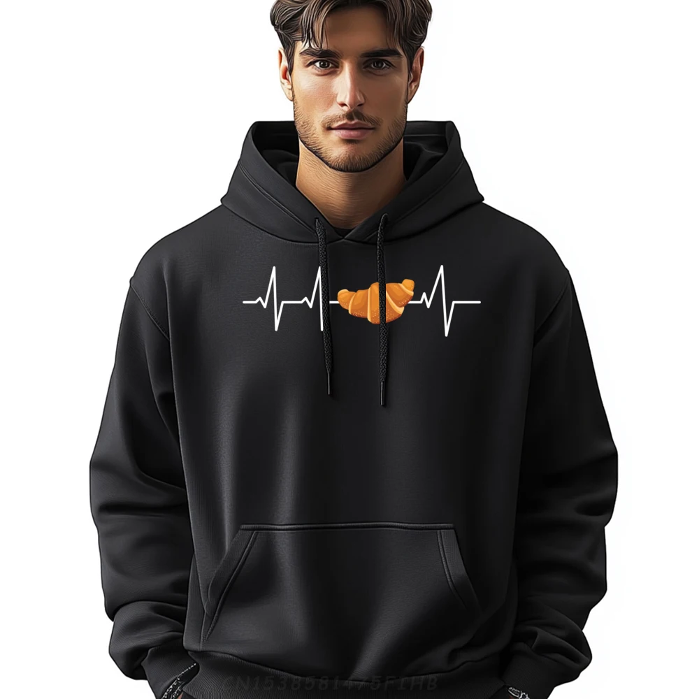 

Croissant heartbeat ECG heart rate Luxury Hoodies Oversized Hoodies HOLIDAYS Men Christmas Sweater Long Sleeve