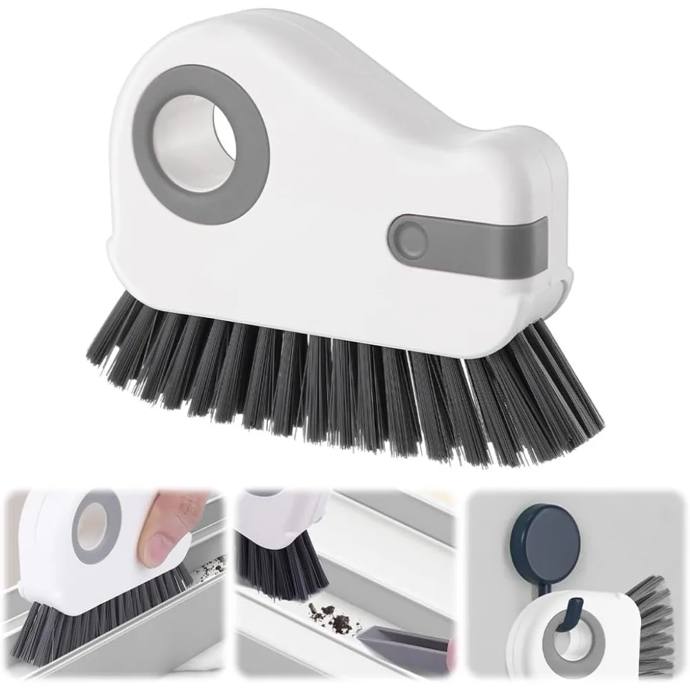 2 in 1 Groove Cleaning Brush, Window Track Cleaning Tools Multifunction Window Track Cleaner with Hidden Scraper,Crevice Brush