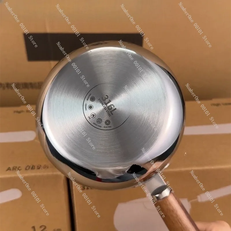 316 Stainless Steel Baby Milk Pot Small Saucepan No Coating Mini Soup Pan Infant Complementary Food Cooking Pot Heat Resistant