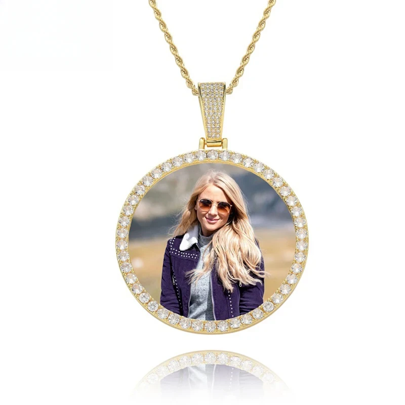 

Personalized Photo Necklace Custom Picture Pendant Necklace for Men Women Customized Picture Iced Out Necklace Hip Hop Jewelry