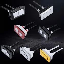 Toilet Drain Valve Dual Flush Tank Button Rectangular Toilet Water Saving Valve Drain Switch Button Bathroom Accessories