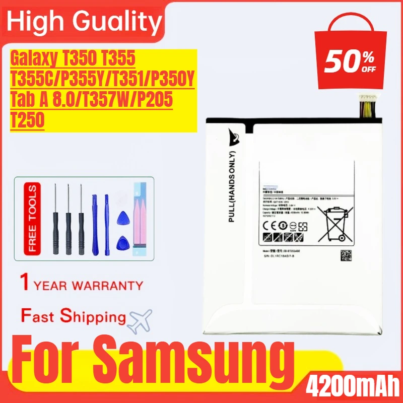 

EB-BT355ABE для Samsung Galaxy T350 T355 T355C/P355Y/T351/P350YTab A8.0/T357W/P205 T250 замена аккумулятора мобильного телефона Bateria