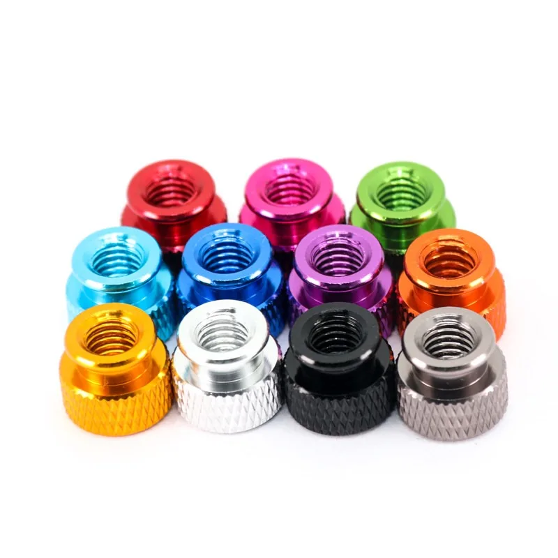 M3 M4 M5 M6 6063 Aluminum Alloy Knurled Thumb Nuts Anodized Decorative Hand Nuts Tool-Free for PC Case DIY Modification