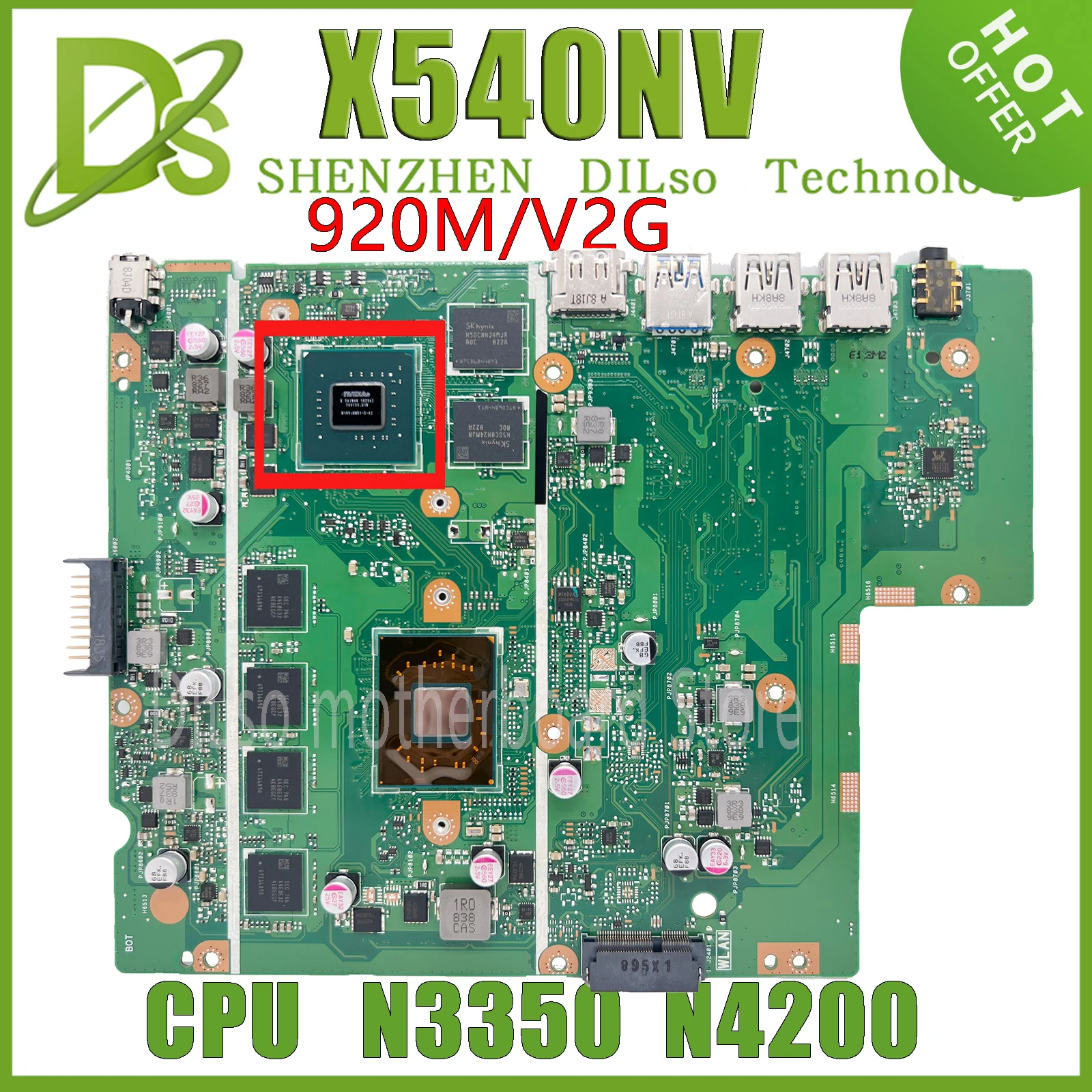 

KEFU X540NV Mainboard For ASUS X540N D540NV F540NV Laptop Motherboad With N4200 N3450 8GB/4GB-RAM N16V-GMR1-S-A2 GPU 100% Test