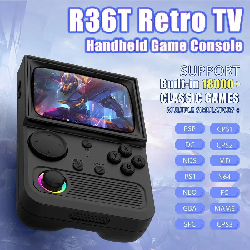 R36T Retro Handheld Game Console Linux System Online Multiplayer Nostalgic Arcade Gaming Device