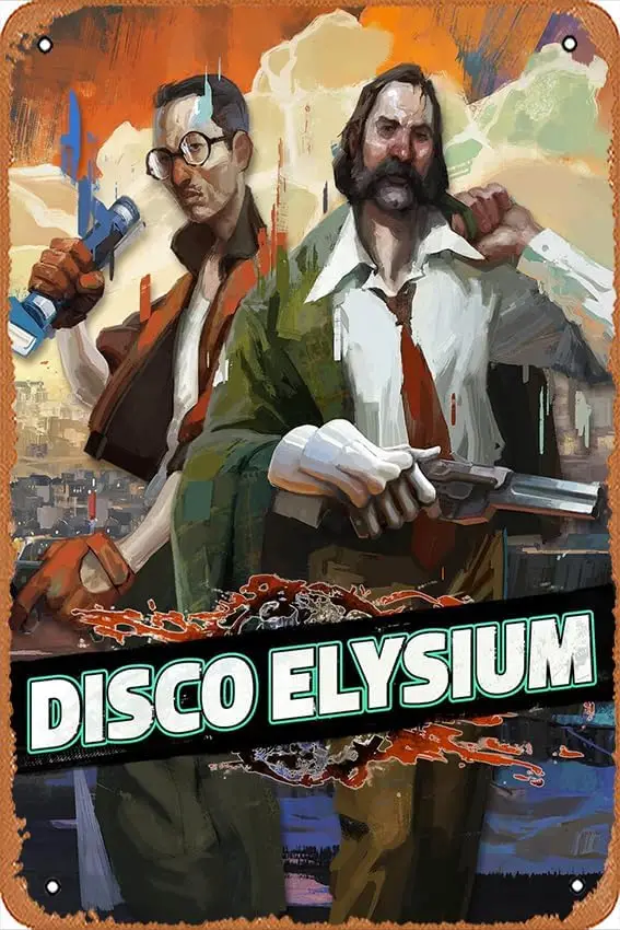 Metal Vintage Tin Sign Disco Elysium Harrier Du Bois Funny Plaque Poster for Indoor Outdoor Yard Man Cave Garage Farmhouse Bar P