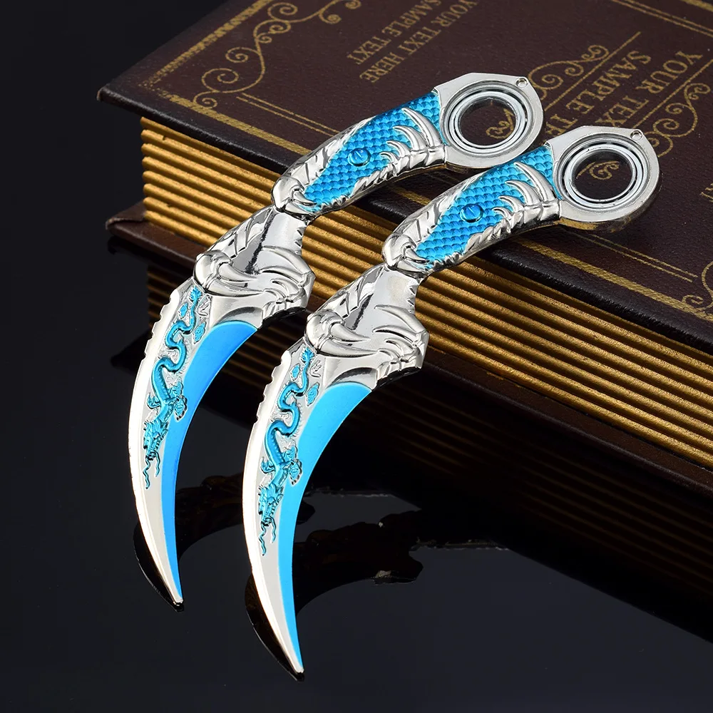 18cm Global Strike Blue Dragon Golden Dragon Claw Knife Toy Sword Cosplay Metal Knive Model Game Peripheral Kid Toy Gift for Boy
