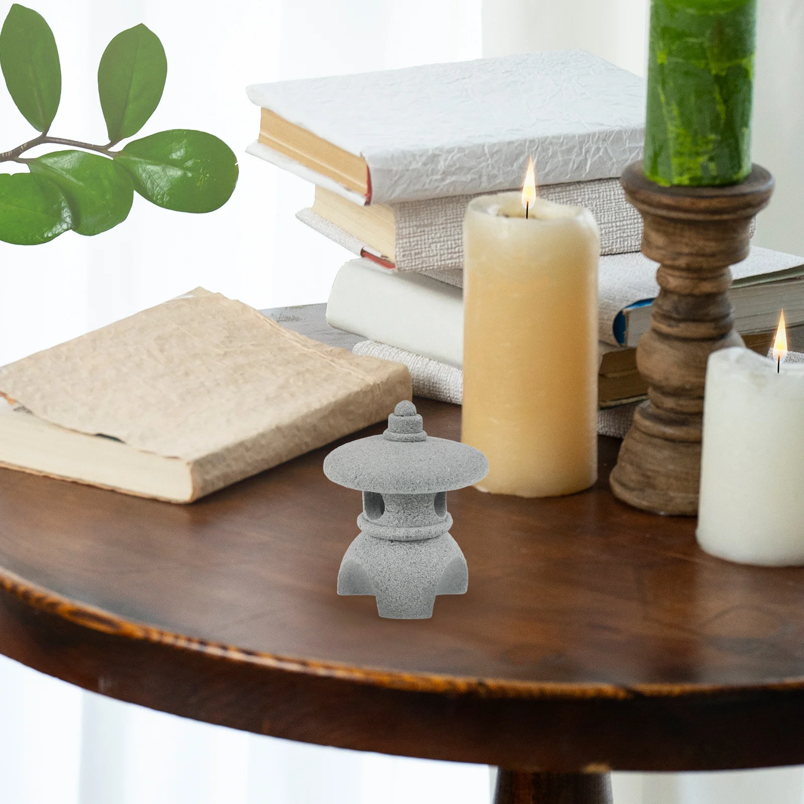 

1pcs Miniature Pavilion Statue Bluestone Simulation Garden Decor Micro Landscape Ornament For Indoor Outdoor Tabletop Bonsai