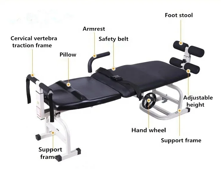 Therapy Equipment me dical Fordable Cervical Lumbar Traction Bed Curing Back Neck Pain Multifunctional Traction Stretcher Bed