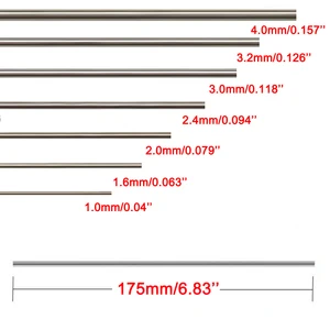 Çubuklar kaynak tungsten elektrot, meşale, TIG kaynak, 175mm ve 1.0 ila 4.0 mm WT20, WC20, WL20, WL15, WZ8, WP WY20, WR20, 3, WP26, WP17, WP9, Meşale, TIG kaynak 12-En çok satan, meşale, tıg kaynağı, yüksek frekanslı №5