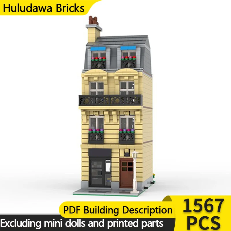 

City Street View Model MOC Building Bricks Apartment Building Modular Technology Children Holiday Gifts Assemble Toys Suit