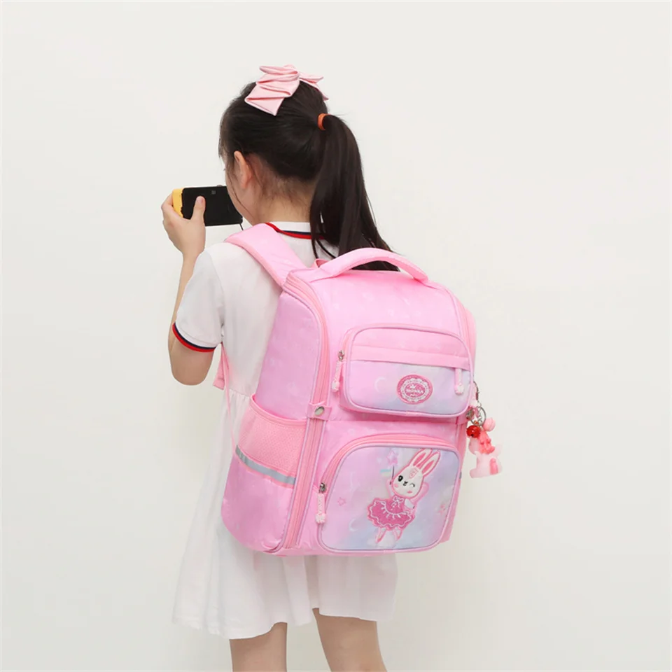 Girls High Quality Nylon Backpacks Cute Cartoon Characters Adolescent Shoulder Bag Travel Bagpack School Bags For Girls