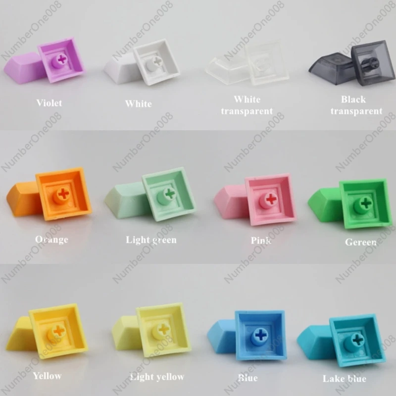 E9LB 100 PBT Thicken Keycap Mechanical Keyboard Installation 1U DSA Keycap Set Mixded Color Transparent Keycaps