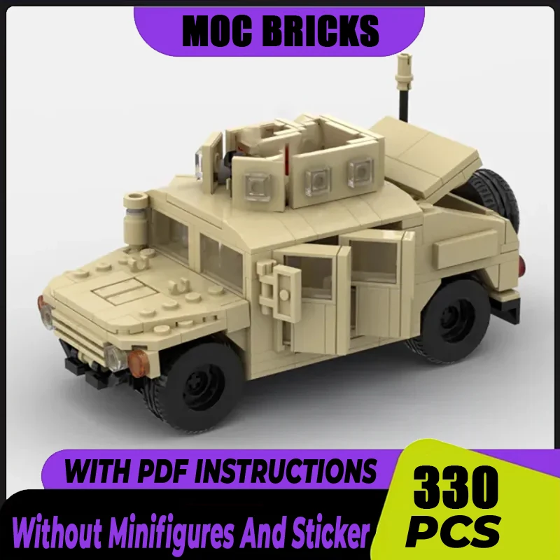 Military Armored Car Model Moc Building Bricks American HUMVEE ​​​​​​​Model Technology Blocks Toy DIY Assembly Construction