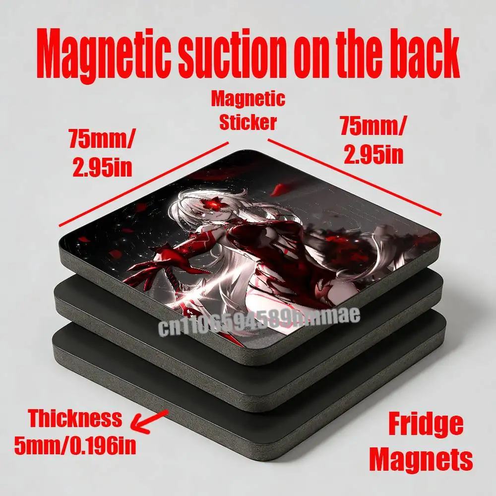 For Honkai Star Rail Acheron Fridge Magnets Freezer Metal Cabinet Custom Refrigerator Magnetic Card Case