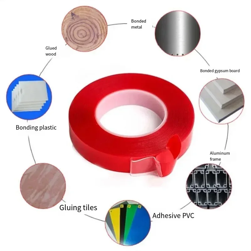 Strong Adhesive Tape Double-Sided Tape 6-40mm Width 3M/10M Length Transparent Adhesive Waterproof High Temp Resistant