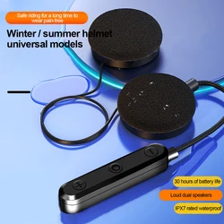 Motorcycle Helmet Headset Bluetooth 5.3 Wireless Handsfree Call Kit Stereo for Rider Riding MP3 Music Player Moto Earphone