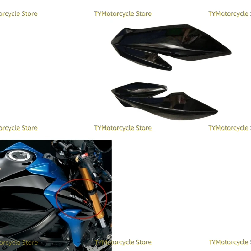 Bright Black Radiator Side Cover Cap Panel Fairing Guard Cover Fit for Suzuki GSX-S750 GSXS750 GSXS 750 2017 2018 2019 2020 2021