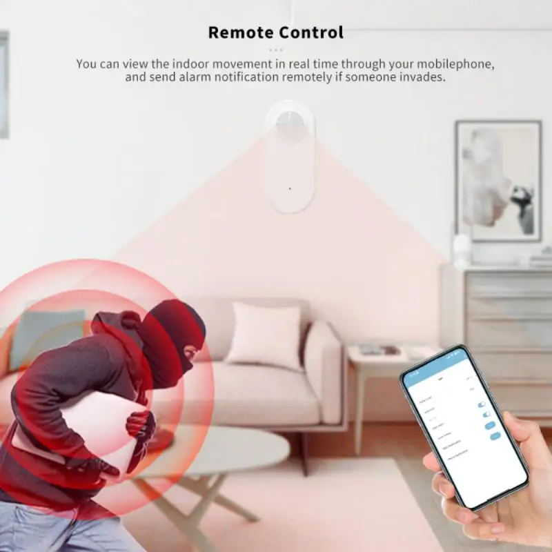 Tuya ZigBee Sensor de movimiento PIR, Detector infrarrojo inalámbrico, alarma antirrobo de seguridad, Control por aplicación Smart life Compatible