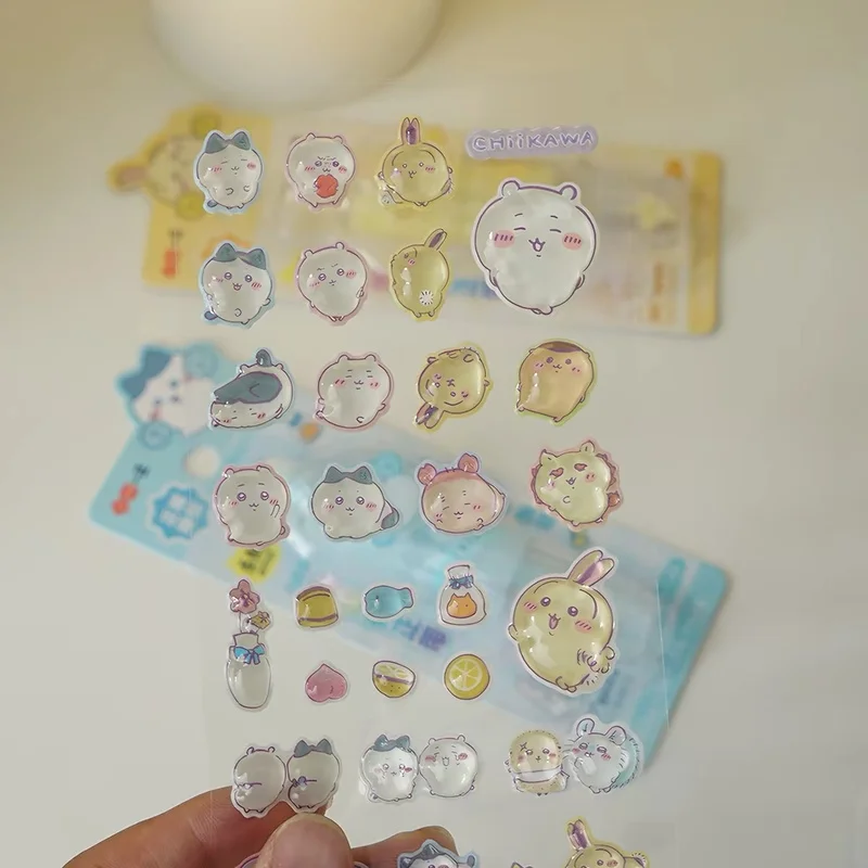 20pcs Iigen Chiikawa 3d Relief Stickers Cute Cartoon Children Diy Handbook Material Stickers Wholesale