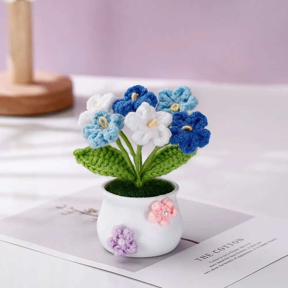 ​ زهور كروشيه صغيرة مصنوعة يدويًا ​   هدية عيد ميلاد زهور التولب عباد الشمس ​ ديكور وعاء الزهور المحبوك ​   زخرفة منسوجة لسطح المكتب ​