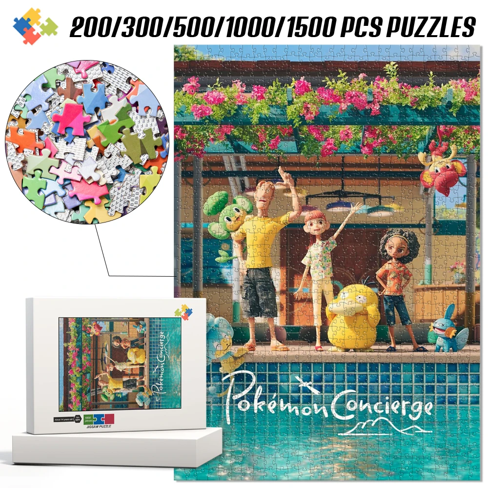 

Family Leisure Interactive Games Pokemon Concierge Poolside Scene 1000 Pieces Puzzles Educational Toys for Children Adults Fun
