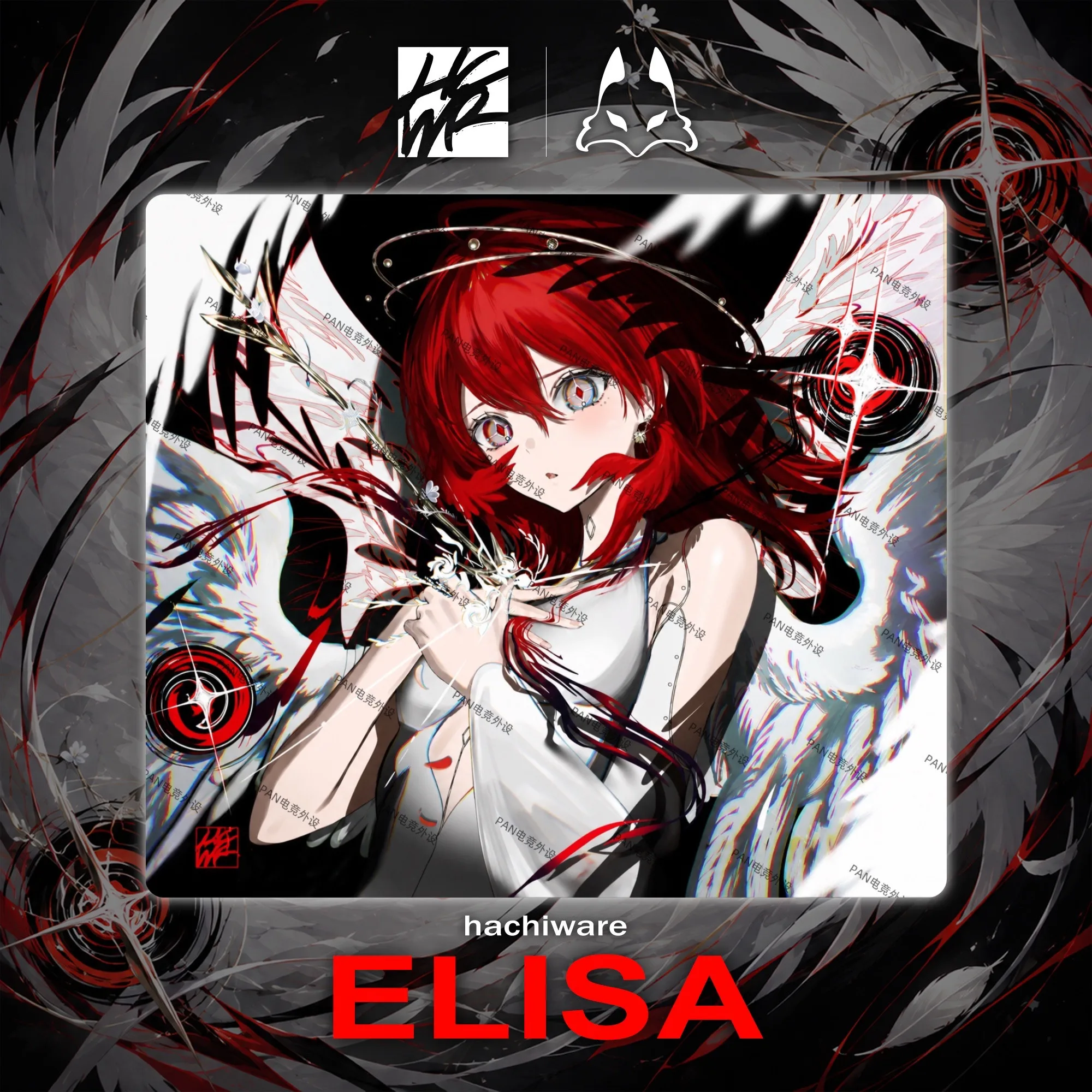 Red Haired Girl Cool Etching Tempered Glass Mouse Pad Gaming Waterproof Anti-fouling Desk Mat E-Sports PC Laptop Office Desktop
