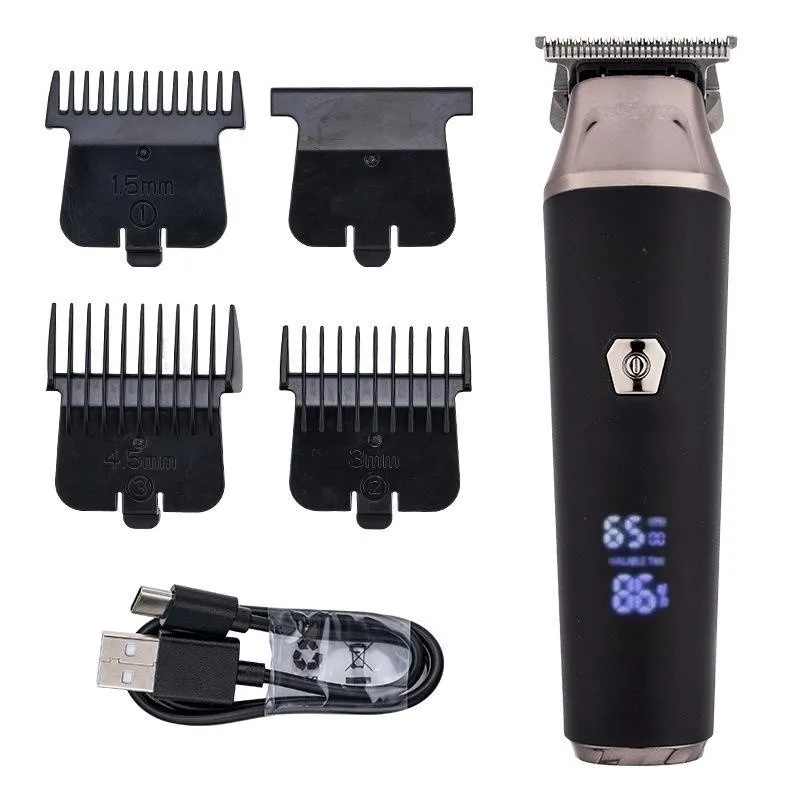 New Professional Hair Clipper Electric Fader Digital Display Electric Hair Trimmer Engraving Scissors Haircut Tool