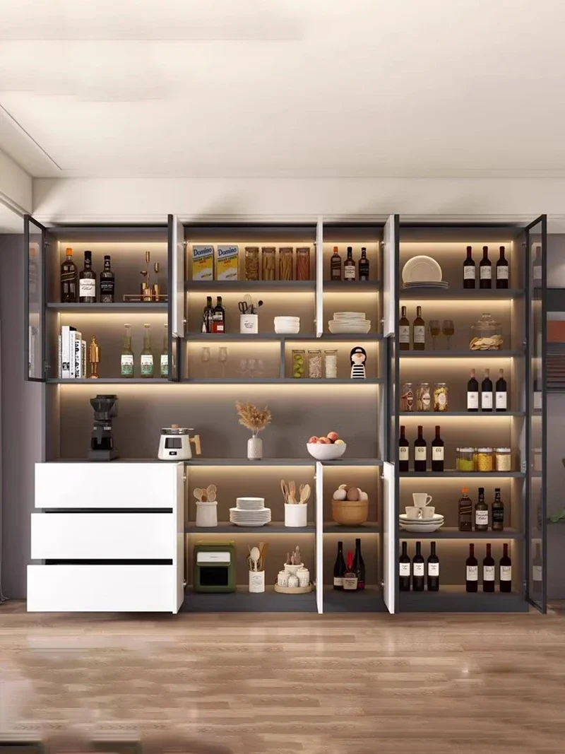 Economy Display Wine Cabinet Wooden Wall Shelf Sideboard Living Room Storage Wine Cabinet Sideboard Vitrinas Bar Furniture LVWC