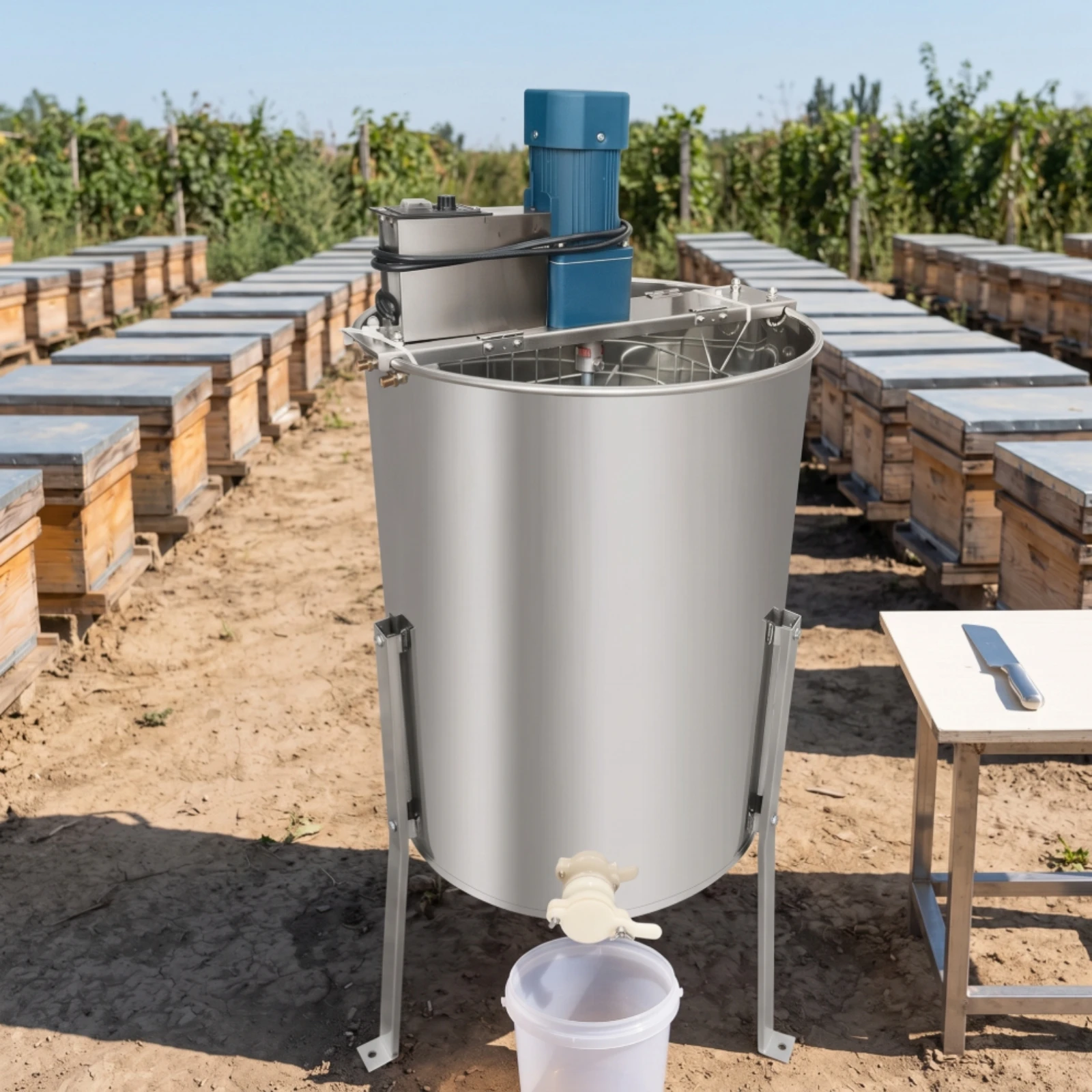 Electric Honey Extractor Stainless Steel Four-Frame Honey Extractor Beekeeping Equipment Efficient Rustproof for Beekeepers view 2