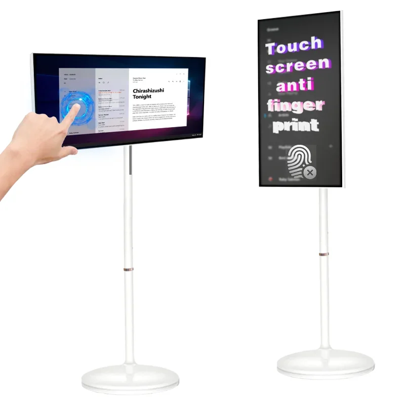 

32inch Android Portable TV Touch Screen Detachable Camera For Ads Rechargeable Smart TV Portable WiFi Bluetooth 5.2