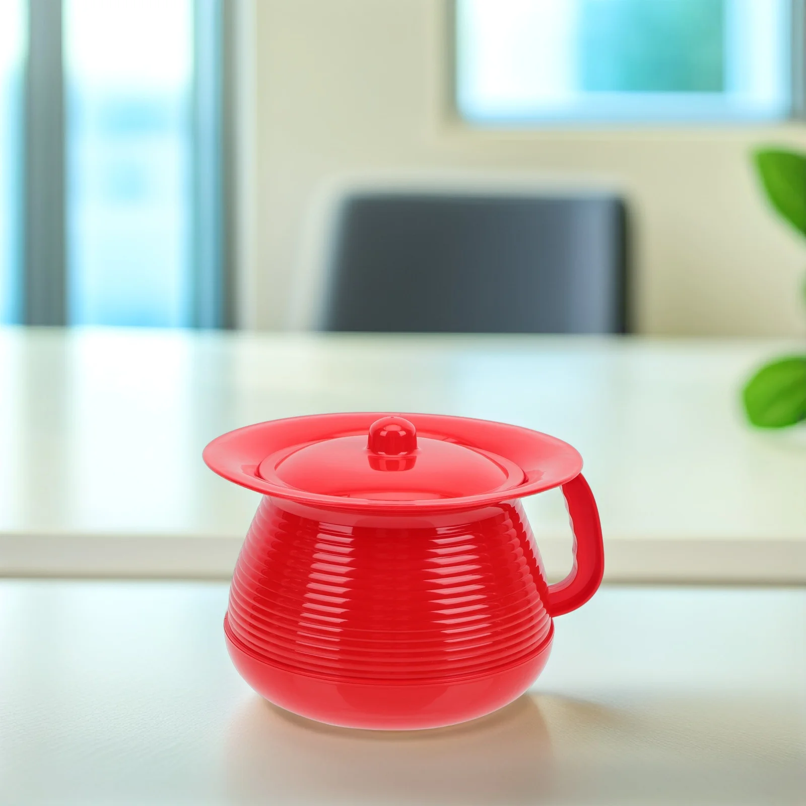 وعاء مبولة سميك من البلاستيك للبالغين، وعاء محمول مغطى ببتون، متين وخفيف الوزن، وعاء بول ليلي، مقلاة سرير منزلية سهلة #4