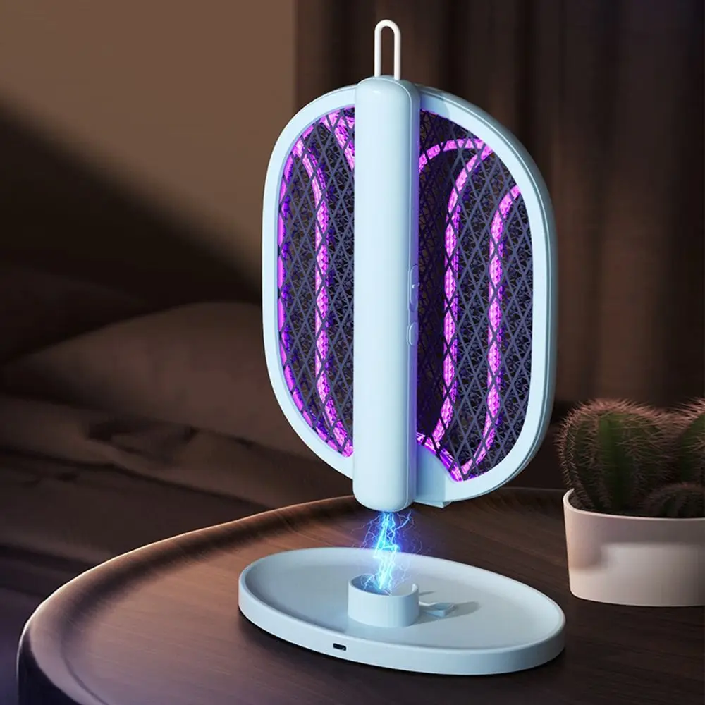 2 in 1 Electric Mosquito Swatter Portable Anti Mosquito Fly Swatter Trap USB Rechargeable Security Net Mosquito Killer Lamp - Image 5