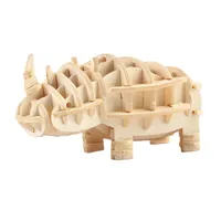 Miniature DIY Rhino Paper Puzzles Craft Toys Kid Eductianal Assembling Build Jigsaw Simulation Animal Model Kits for Adults Decr