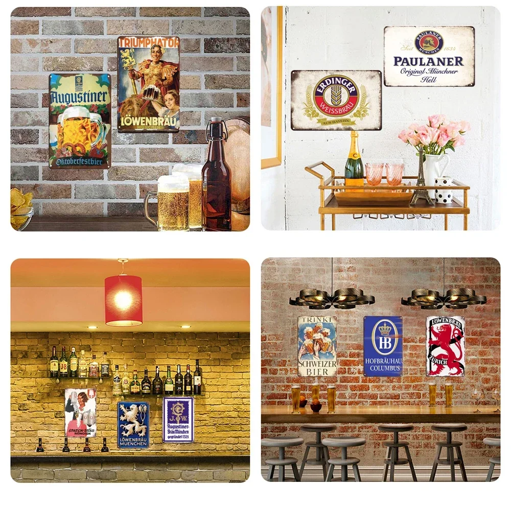 HD Metal Tin Sign Vintage German Beer Brand Oktoberfest Retro Wall Decor for Bar Pub Man Cave Decoration