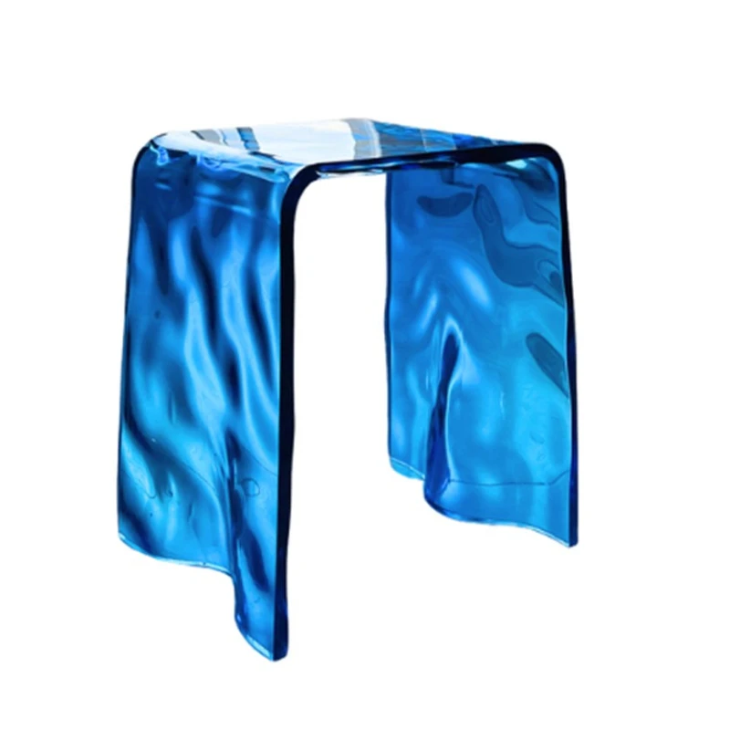C Shoe Changing Stool Removable Acrylic Vanity Chair Modern Decorative Rainbow Stools Colorful Transparent Bedroom Dresser Chair view 6