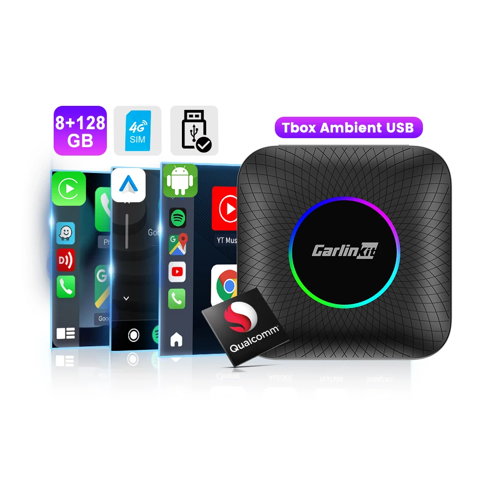 8GB Wireless Android Car USB Light Emitting Diode Environment Carinket Car Gaming Artificial Intelligence TV Box Plus Android 13