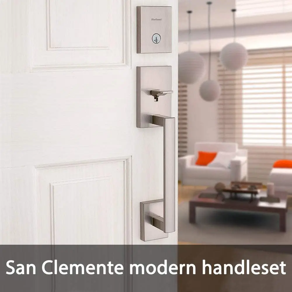 アメリカンスクエア ブラック無垢材ドアハンドル シングルシリンダー ロープロファイル フロントロック 室内ドアロックセット