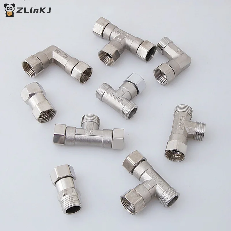 ▶1PCS Stainless Steel T Adapter G1/ 2