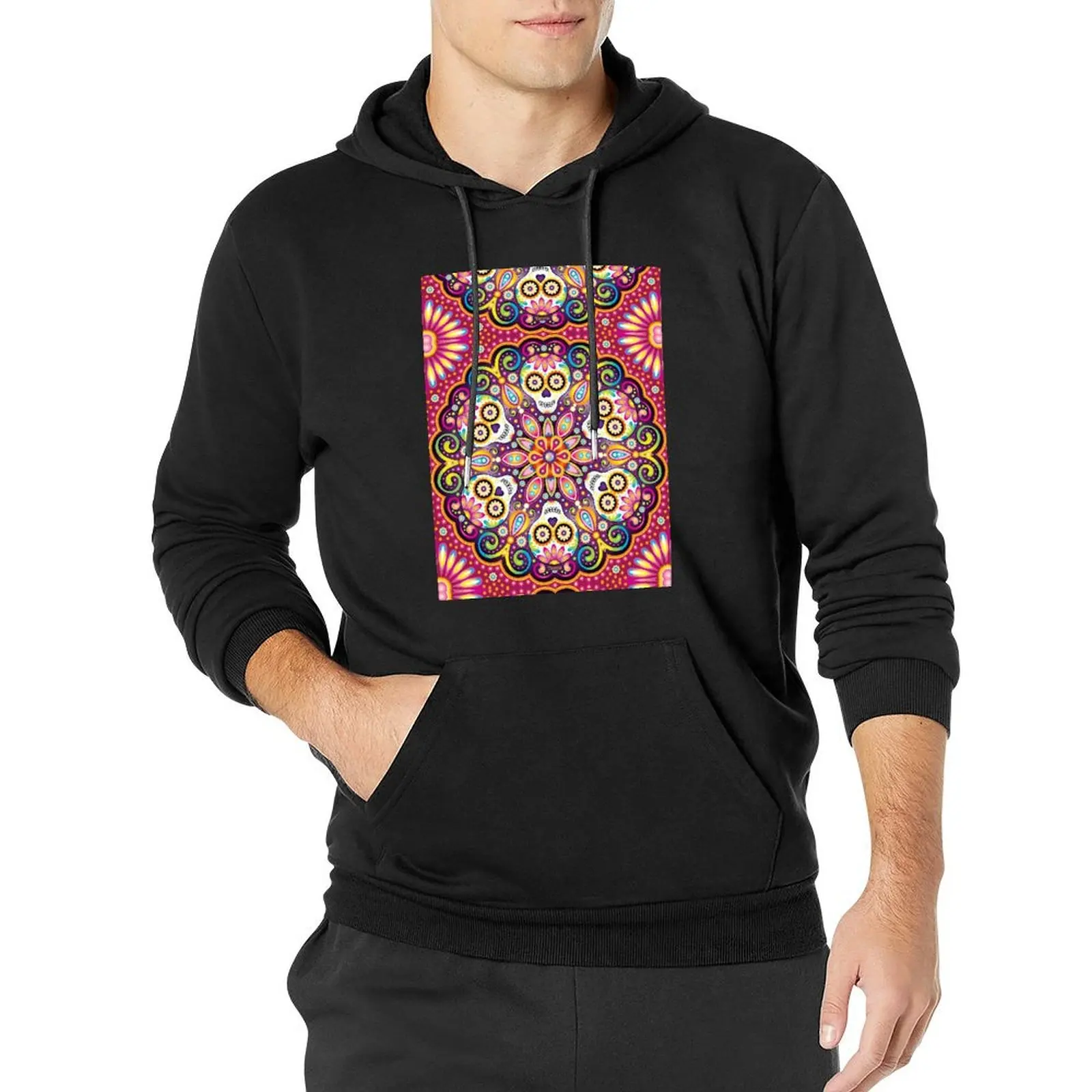 

Sugar Skull Mandala - Day of the Dead Mandala Art by Thaneeya McArdle Pullover Hoodie autumn clothes hoodie streetwear